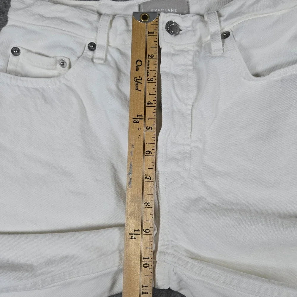 Everlane Womens White The Cheeky Long Short Denim Cutoff Shorts 25